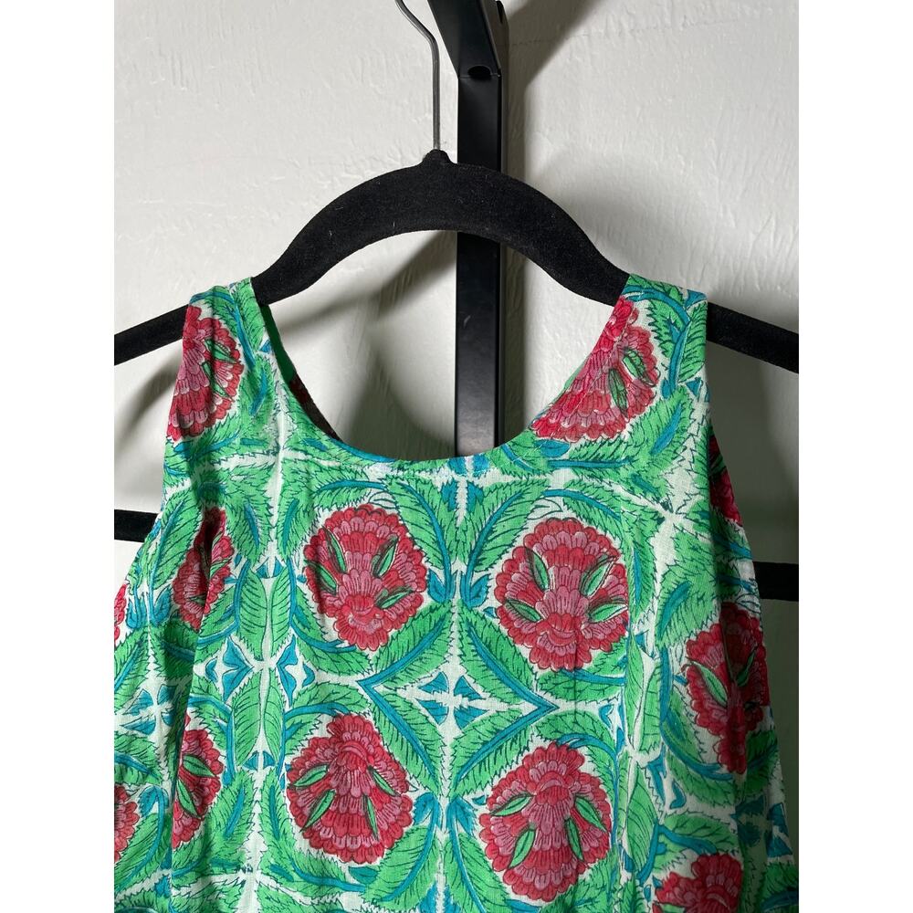 NEW Banjanan Capri Maxi Dress Women XL Green Jade Botanical Halter Garden Party - Picture 7 of 13